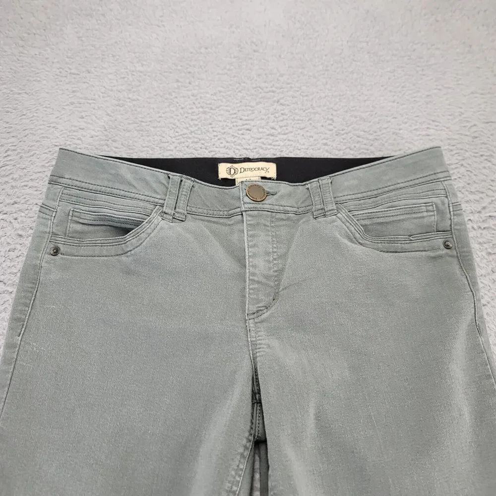 Democracy Jeans Womens 12 Green Denim Skinny Ab Solution Dark Wash Mid Rise - Picture 2 of 10